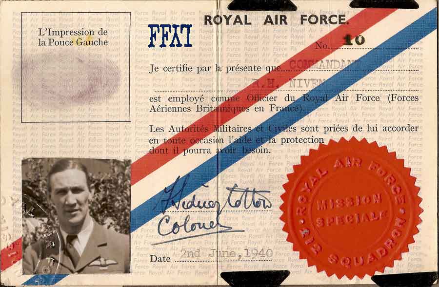 Niven's 212 Sqn. ID card
